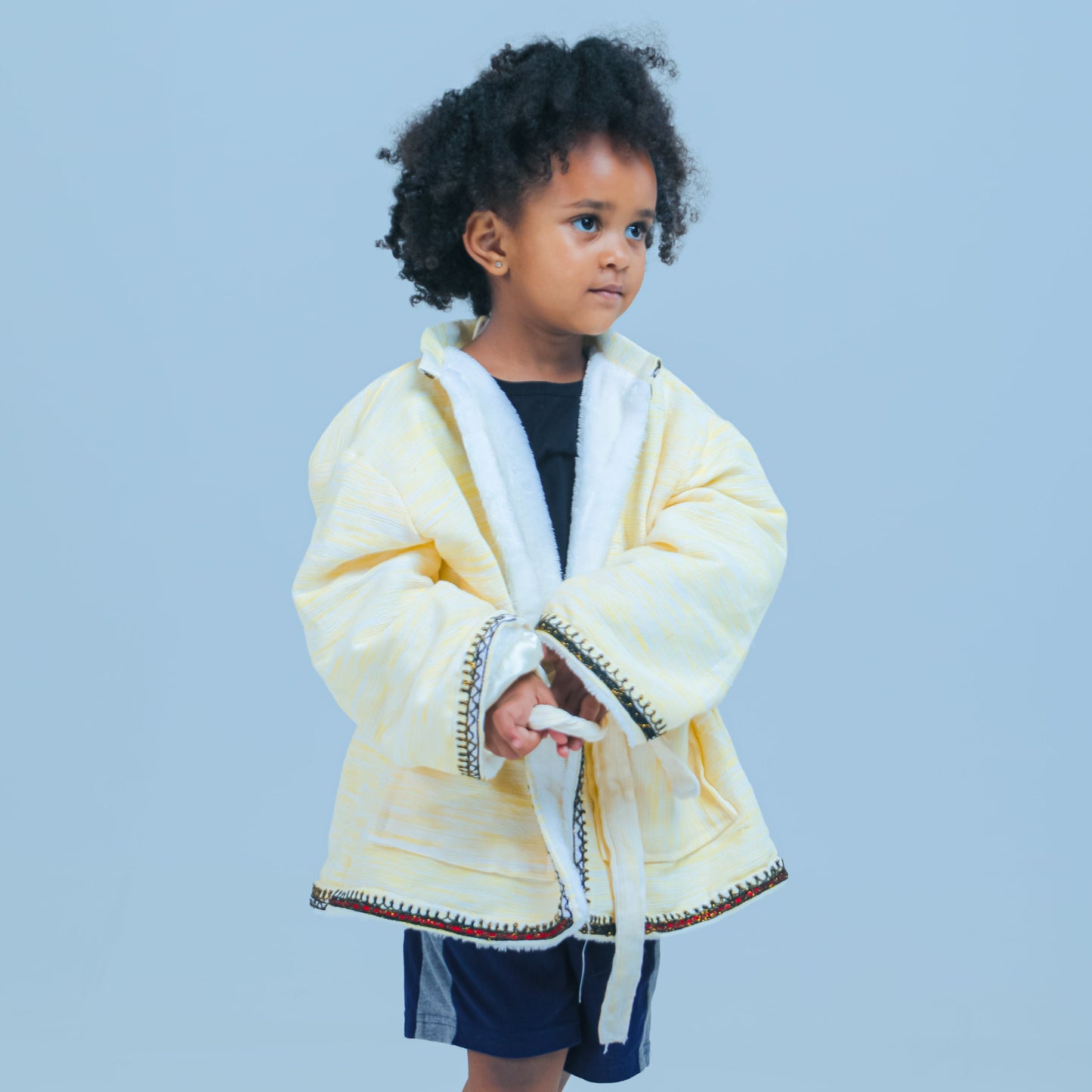 Short Collar Dove Embroidery Handmade Cotten Night Robe