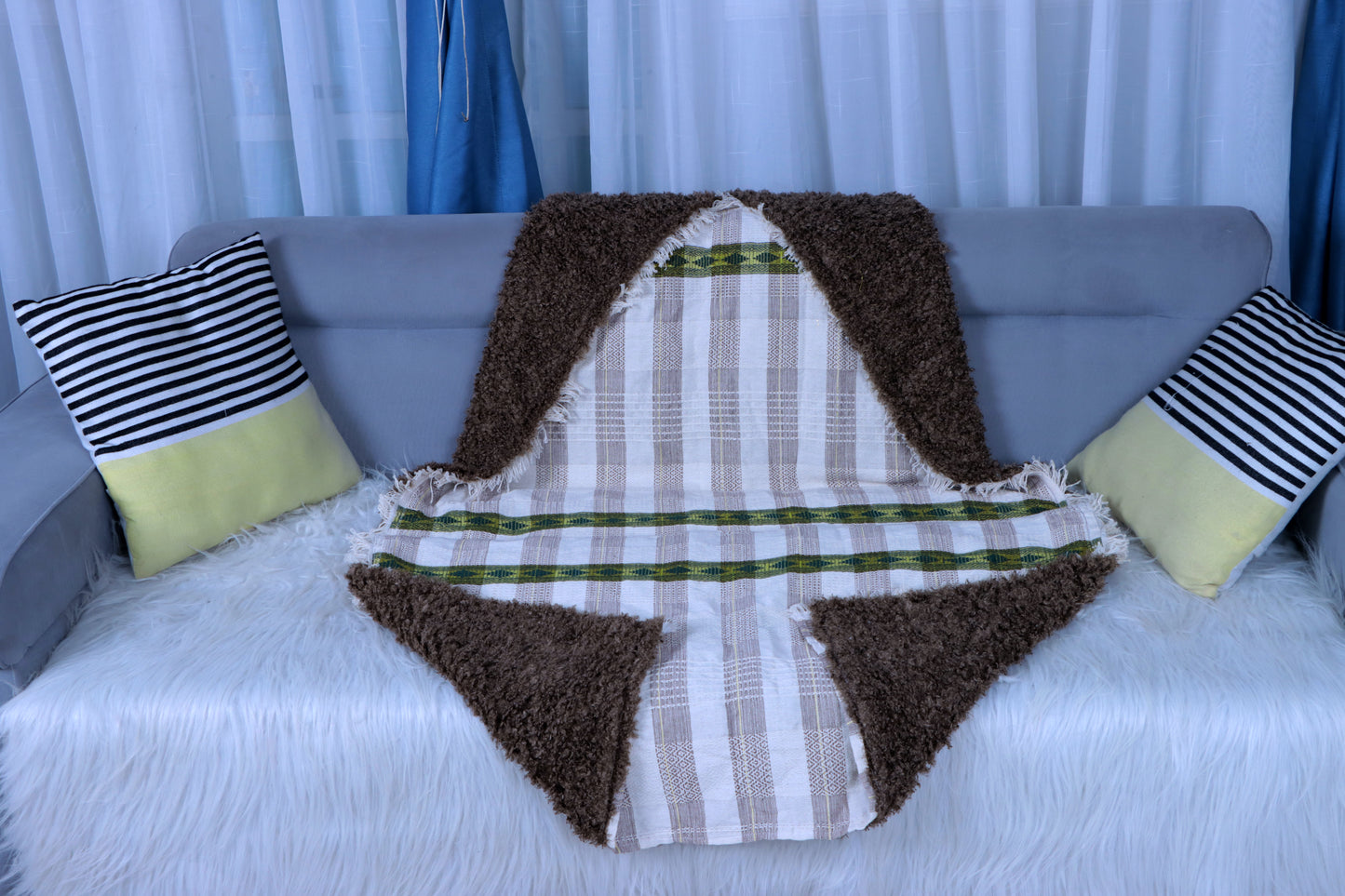 Green Tilet Pattern Handmade Blanket