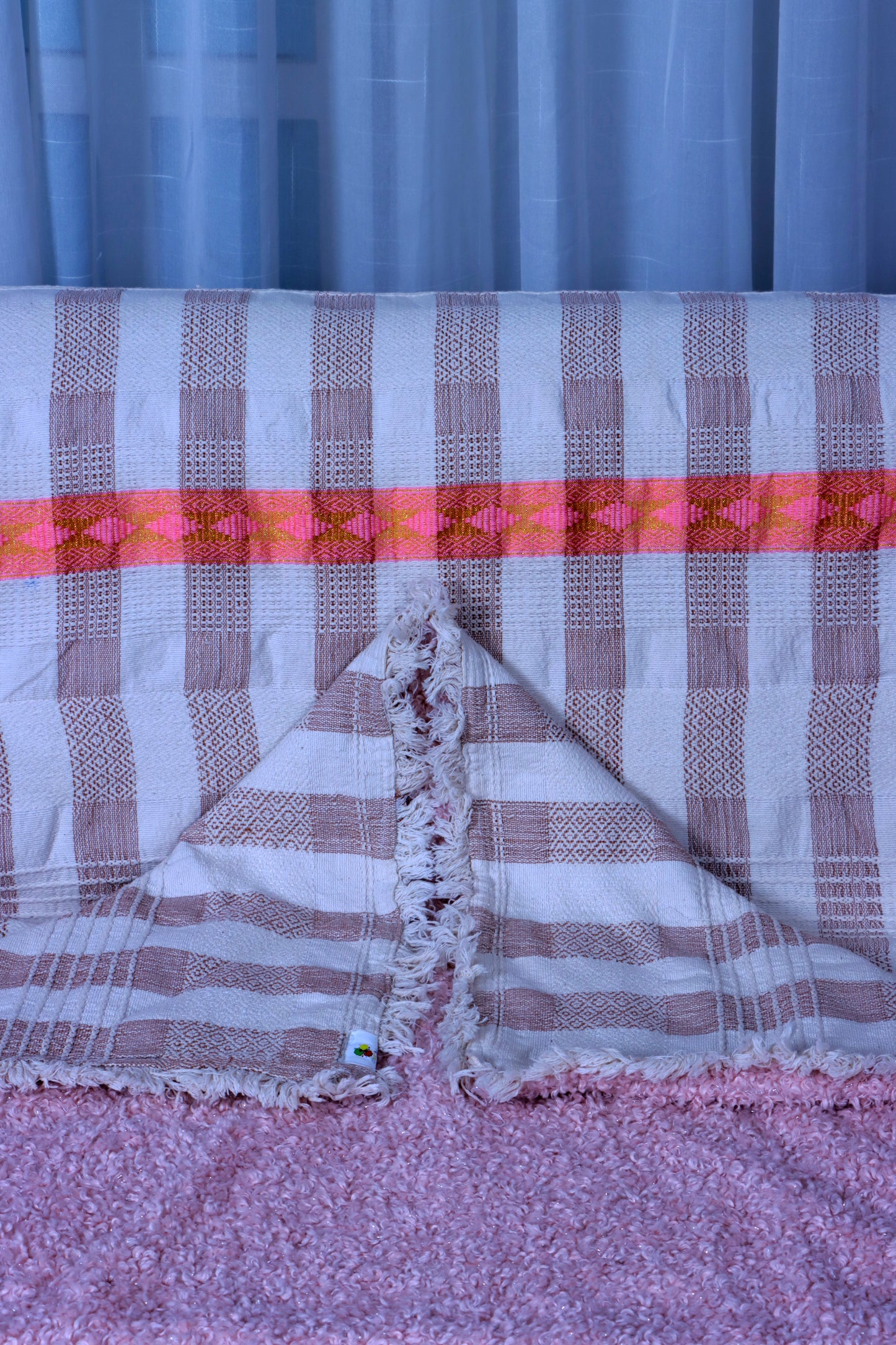 Pink Tilet Pattern Handmade Blanket