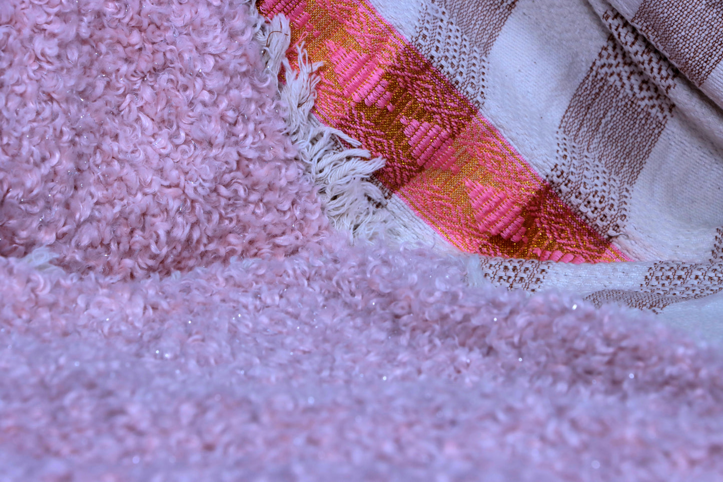 Pink Tilet Pattern Handmade Blanket