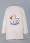 Short Collar Swimming Duck Embroidery Handmade Cotten Night Robe