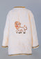 Short Collar Lion Embroidery Handmade Cotten Night Robe