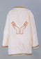 Short Collar Thankful Hands Embroidery Handmade Cotten Night Robe